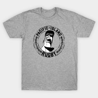 Easter Island Head Rugby Fan - White Text T-Shirt